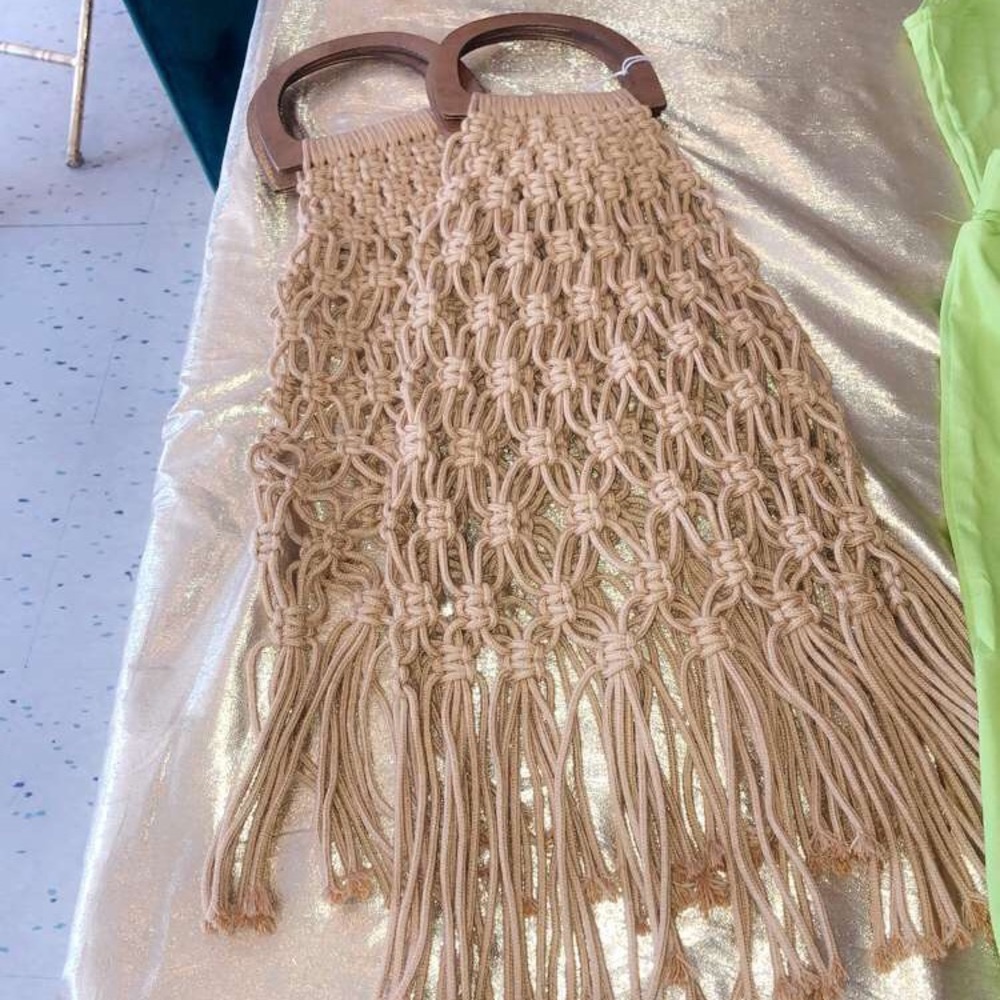 Crochet straw like boho bag